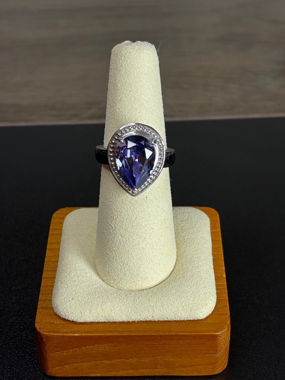 Purple Teardrop Stone Cocktail Ring